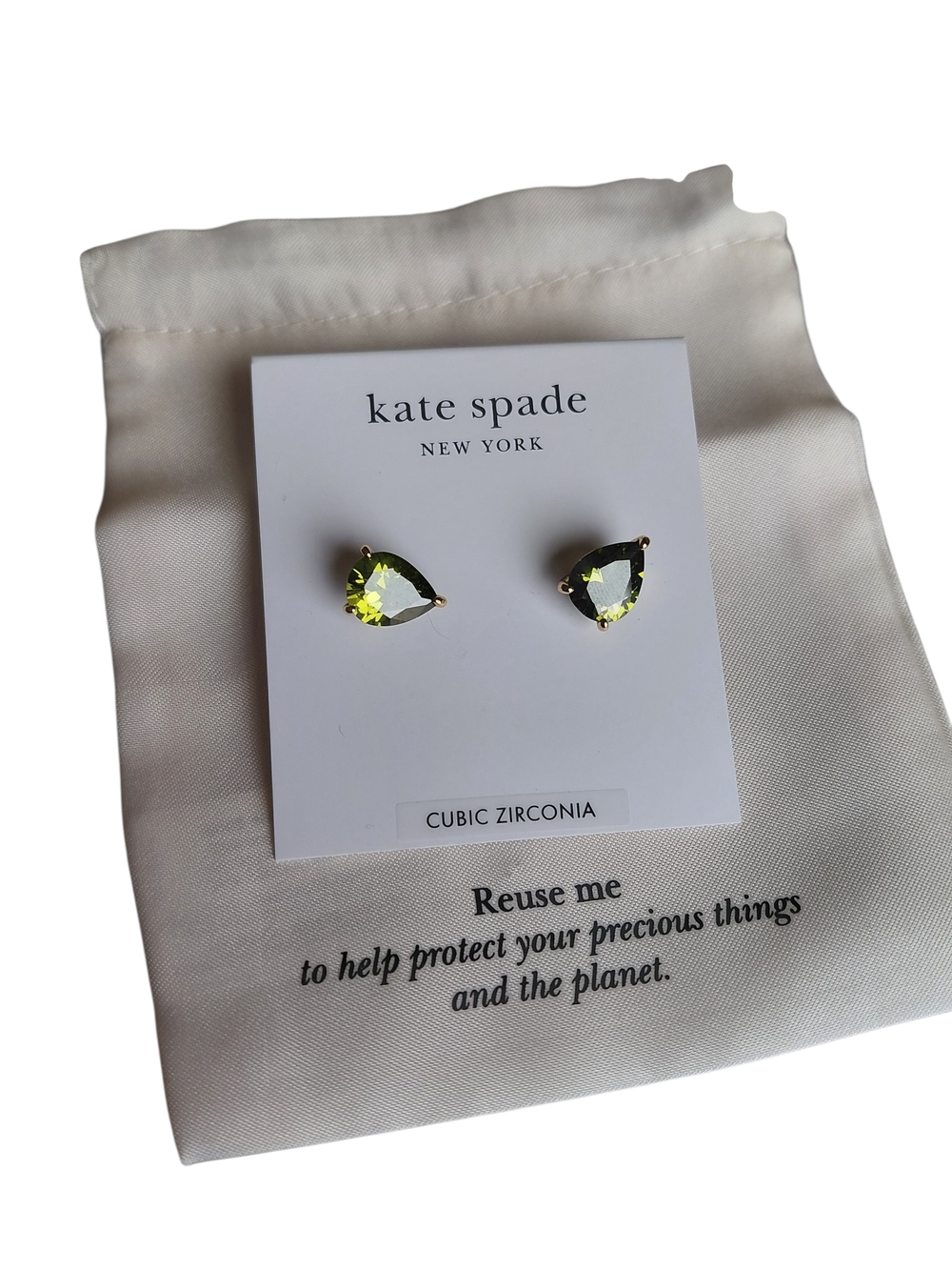 kate spade Olive-Green Teardrop Stud Earrings